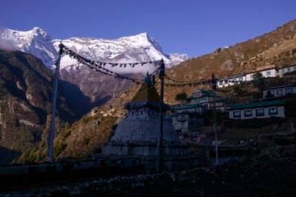 Namche Bazzar at Everest Base Camp Trek in Nepal Himalayas