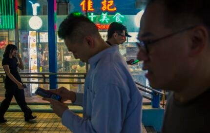 Pedestrians in Wan Chai, Hong Kong